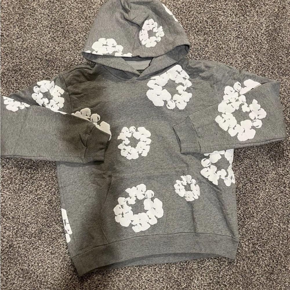 Denim Tears Grey Cotton Wreath Hoodie